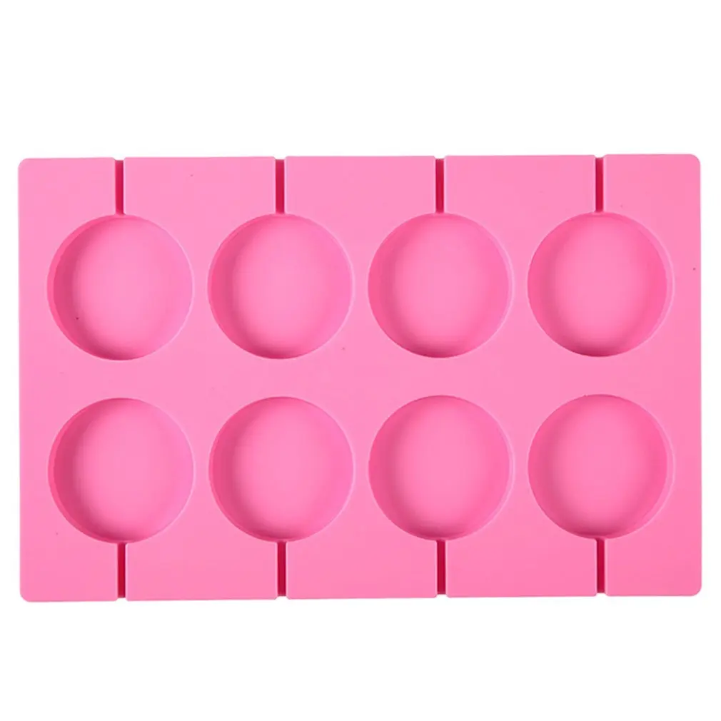 

8 Holes Large Round Lollipop Silicone Molds Chocolate Candy Sugar Craft Gummy Moulds Cake Decorating Tools Decorative Mould