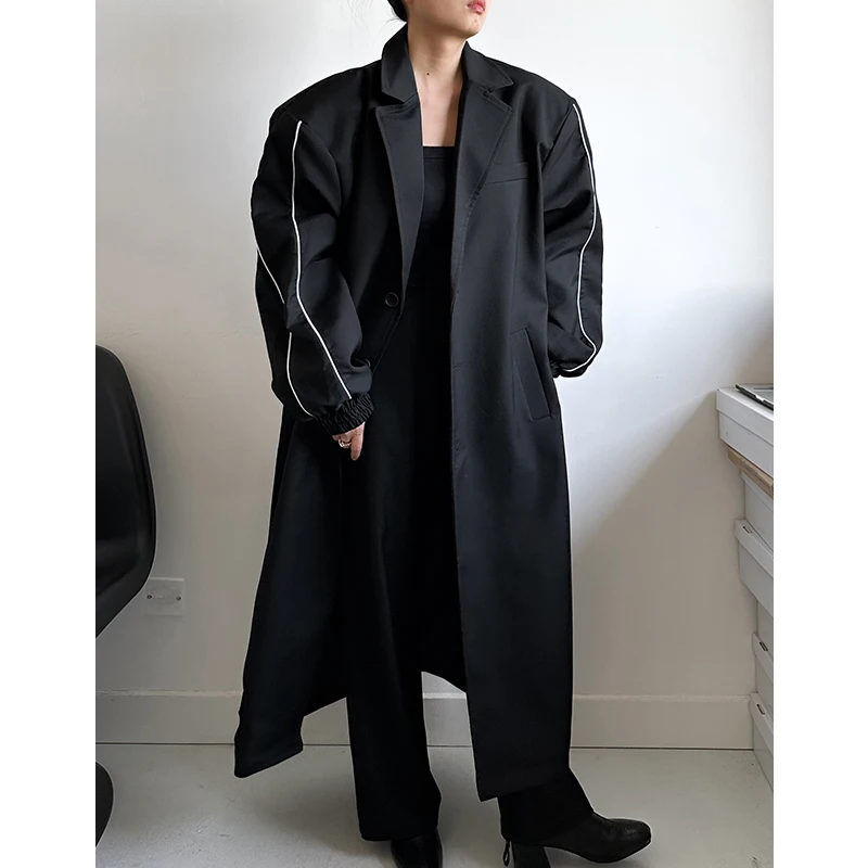 SuperAen Korean Long Trench Coat Loose Casual Split Shoulder Padded Black Coat Oversize Long Coat Women
SuperAen Korean Long Trench Coat Loose Casual Split Shoulder Padded Black Coat Oversize Long Coat Women