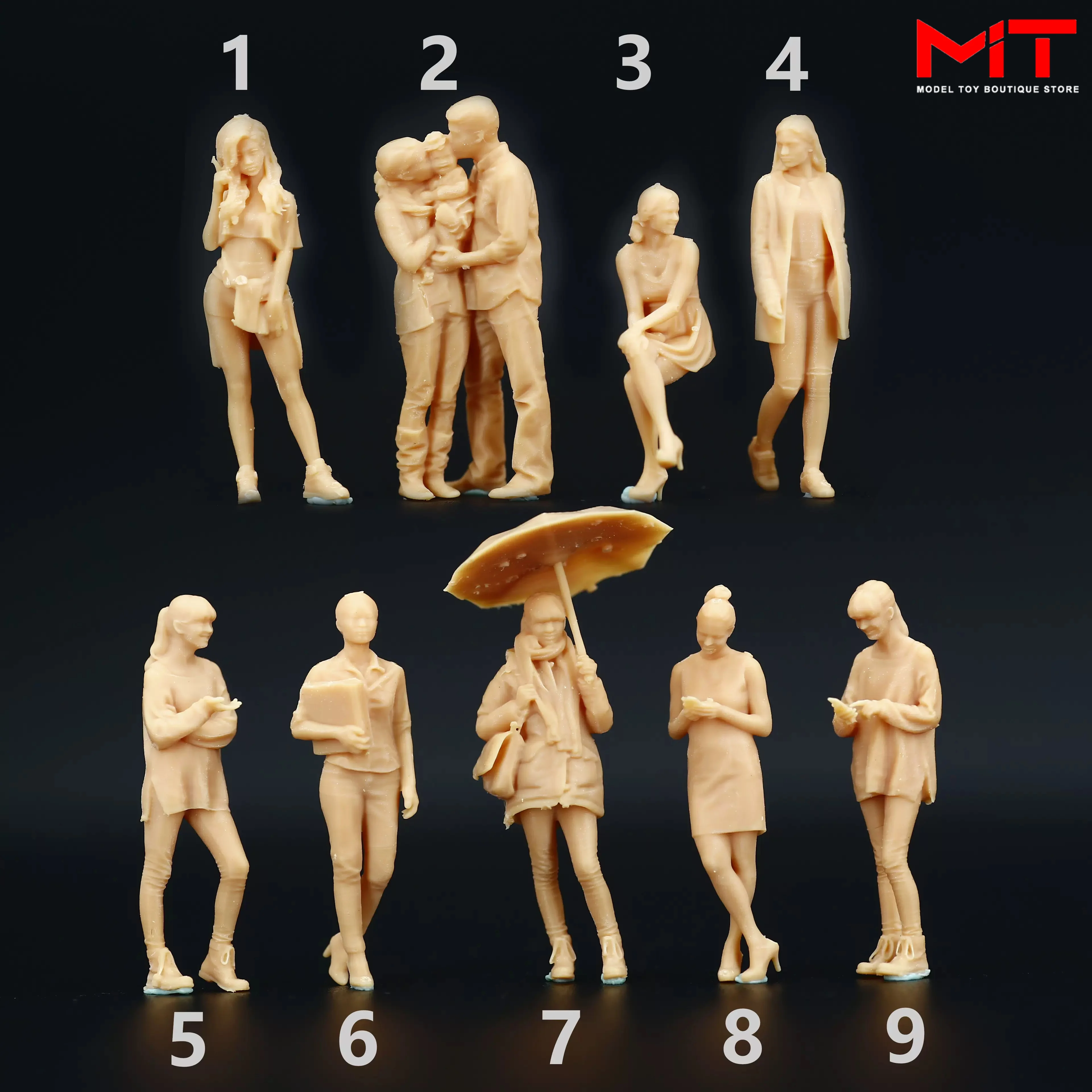 

Miniatures Figurine 1/64 1/43 Urban Beauty Family Couple Kids Figures Doll 3D Print Diorama DIY Sand Table Scene Props Model Toy