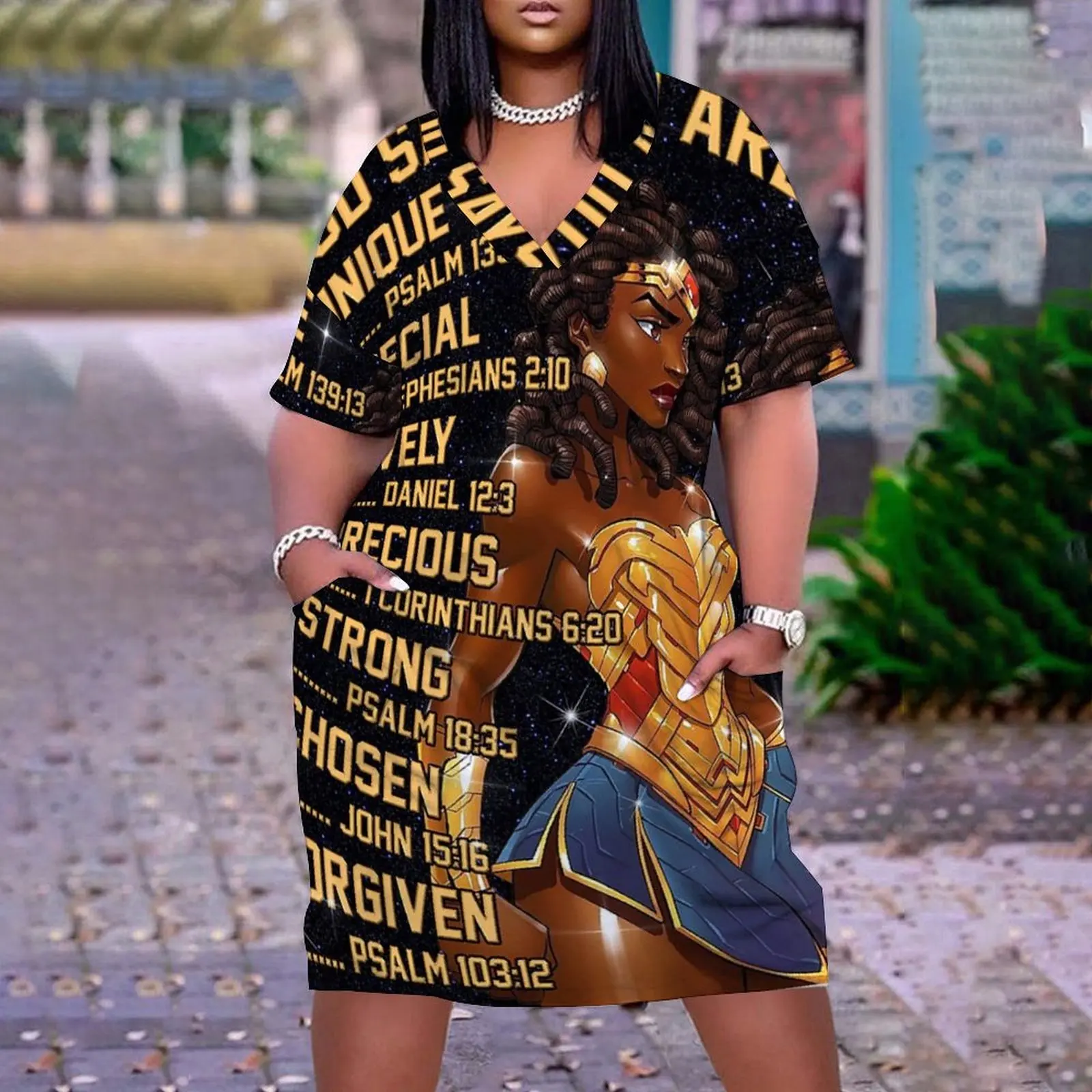 2024 Early Spring New Women's Dress Y2K Personalized Oversize Women's Dress African Girls Printed V-neck Dress Summer New Top
2024 Early Spring New Women's Dress Y2K Personalized Oversize Women's Dress African Girls Printed V-neck Dress Summer New Top