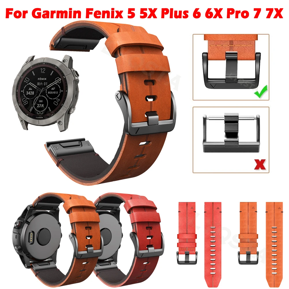 22 26mm Sport Genuine Leather Strap For Garmin Fenix 5 5X Plus 6 6X Pro 7 7X 3 3HR Smartwatch Easyfit Bracelet Quick Fit Band
22 26mm Sport Genuine Leather Strap For Garmin Fenix 5 5X Plus 6 6X Pro 7 7X 3 3HR Smartwatch Easyfit Bracelet Quick Fit Band