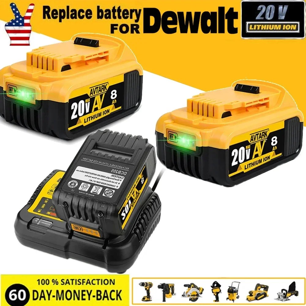 

2023 20V 6.0Ah MAX Battery Power Tool Replacement for DeWalt DCB205 DCB 206 DCB181 DCB182 DCB200 20V 3A 5A 6A 18Volt 20v Battery