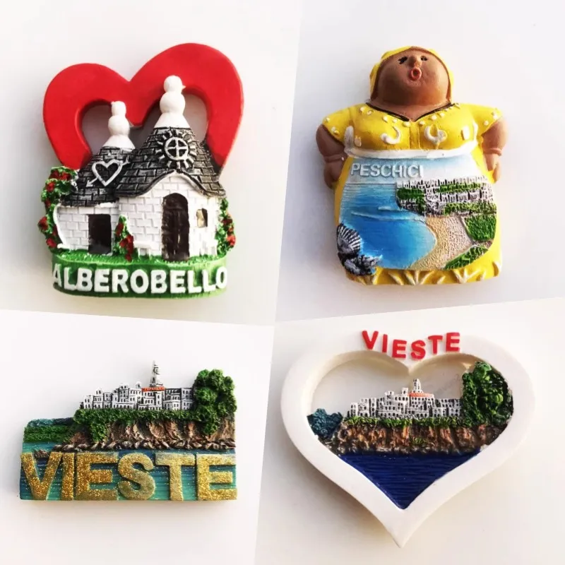 

Italy Fridge Magnets Vieste Matera Bari Tropea Peschici Alberobello Travelling Souvenirs Home Decor Gifts Refrigerator Stickers