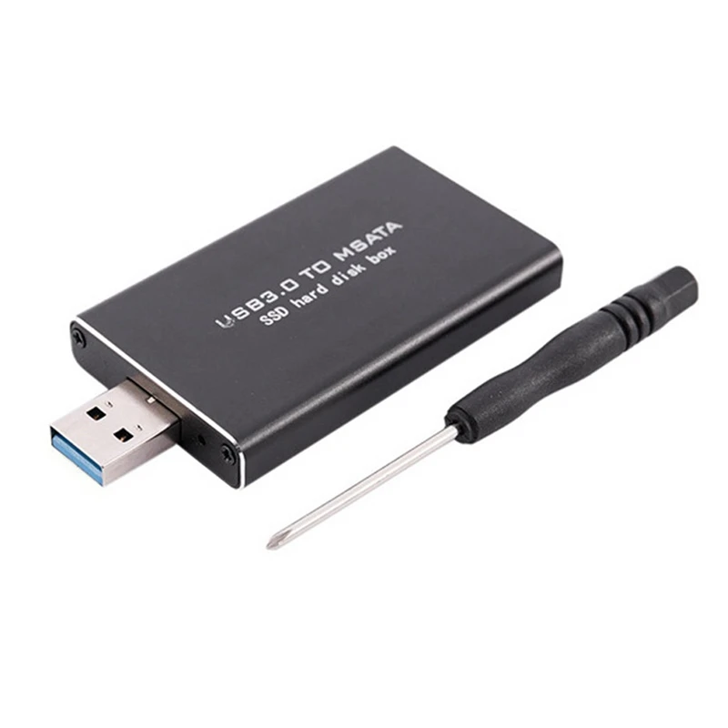 

2X MSATA To USB USB 3.0 To MSATA SSD Enclosure USB3.0 To MSATA Case Hard Disk Adapter M2 SSD External HDD Box HDD Case