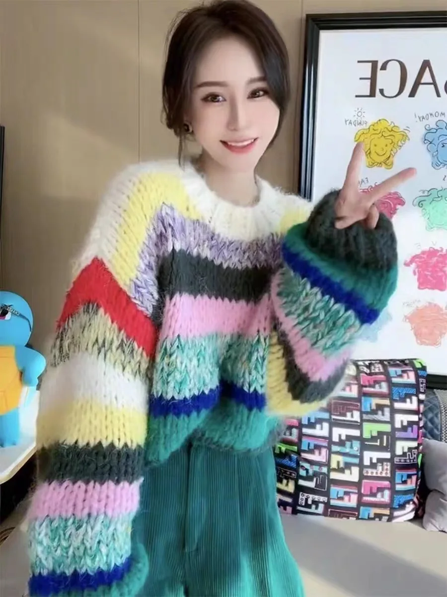 New 2023 Arrival Autumn Winter Colorful Thick Needle Thickened Versatile Sweater O-Neck Sweet Office Lady Pullover Clothes X8135
New 2023 Arrival Autumn Winter Colorful Thick Needle Thickened Versatile Sweater O-Neck Sweet Office Lady Pullover Clothes X8135