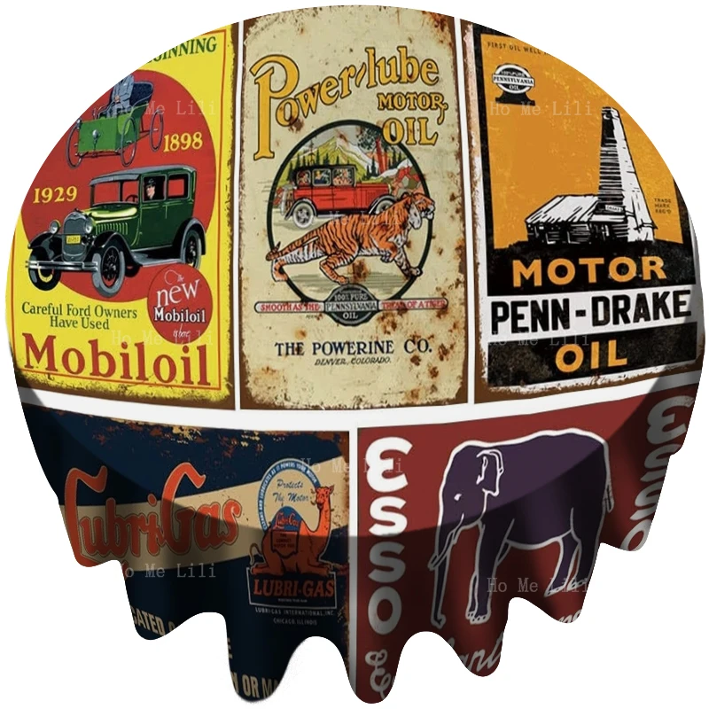 Antique Metal Logo Garage Vintage Tin Logo Gas Oil Advertising Round Tablecloth Decorated The Kitchen
Antique Metal Logo Garage Vintage Tin Logo Gas Oil Advertising Round Tablecloth Decorated The Kitchen