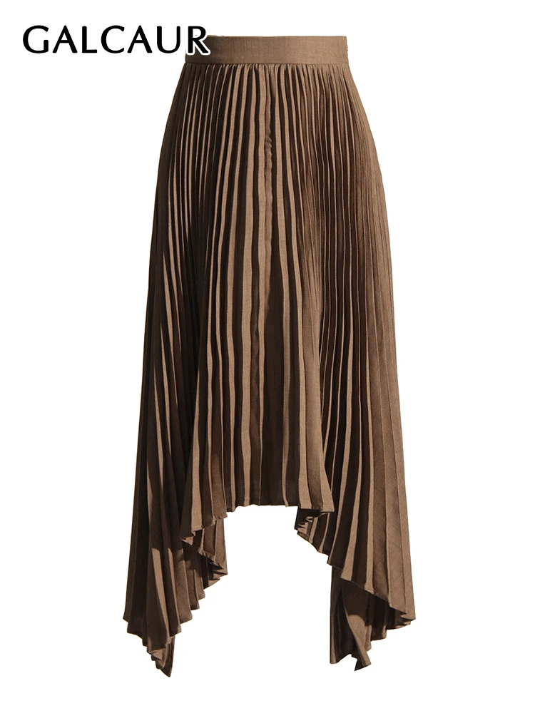 GALCAUR Irregular Hem Patchwork Pleated Skirts For Women High Waist Casual Minimalist Temperament Summer A Line Skirt Female New
GALCAUR Irregular Hem Patchwork Pleated Skirts For Women High Waist Casual Minimalist Temperament Summer A Line Skirt Female New