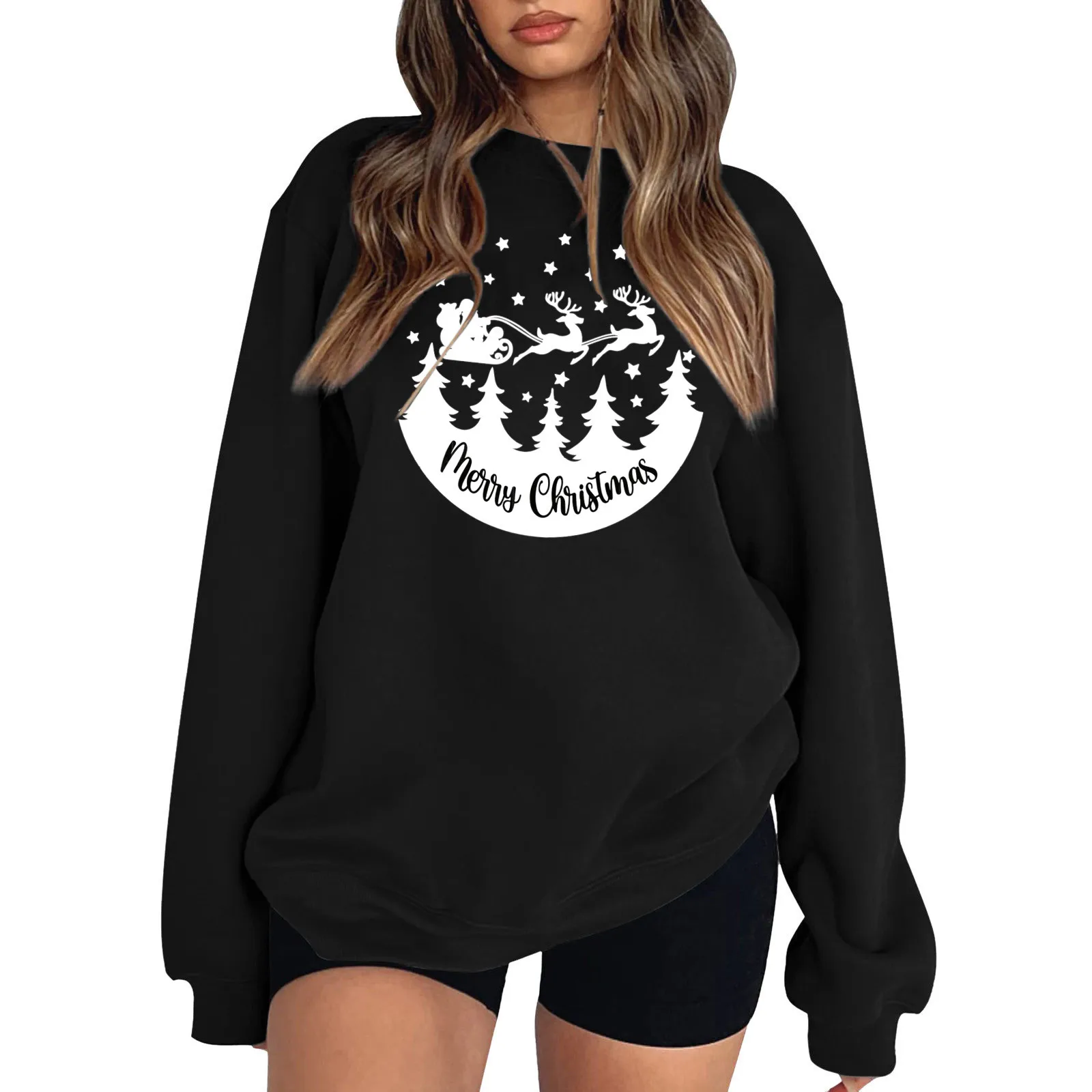 Womens Christmas Print Sweatshirt Loose Crewneck Long Sleeve Basic Pullover Top Woman Clothing Sudaderas De Mujeres Pull Femme
Womens Christmas Print Sweatshirt Loose Crewneck Long Sleeve Basic Pullover Top Woman Clothing Sudaderas De Mujeres Pull Femme