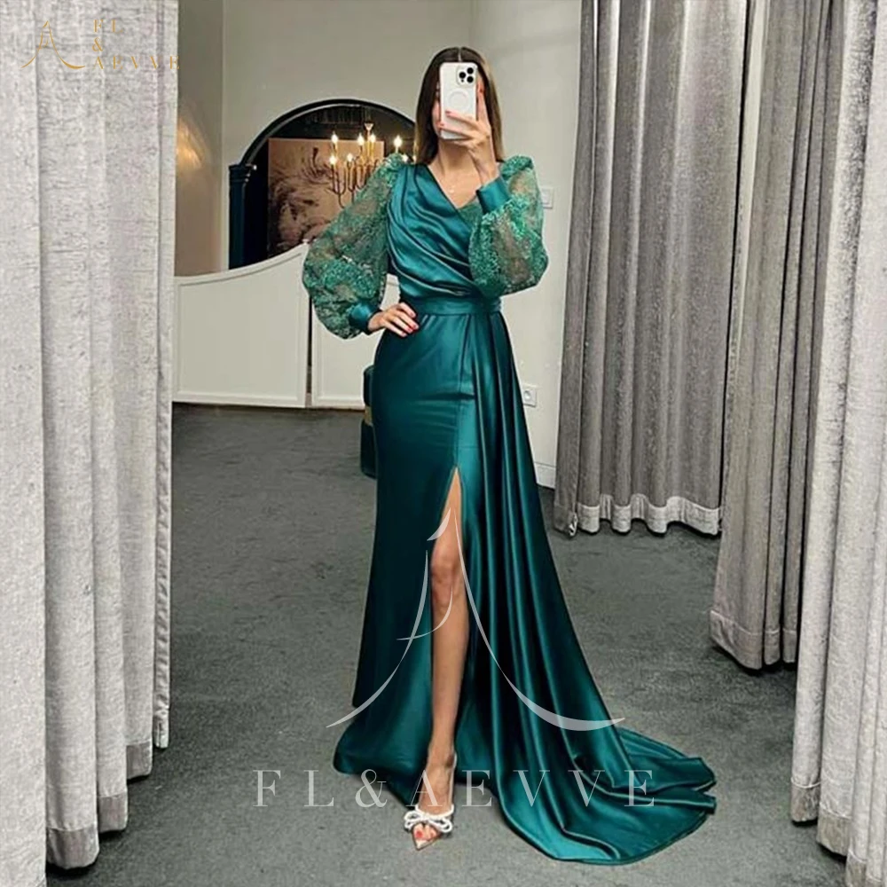 Emerald Green Satin Prom Dresses Long Sleeve Elegant Evening Party Dress 2024 New in Side Split Ball Gown for Women Formal Robe
Emerald Green Satin Prom Dresses Long Sleeve Elegant Evening Party Dress 2024 New in Side Split Ball Gown for Women Formal Robe