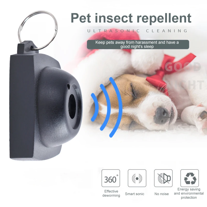 

Ultrasonic Insect Repellent Portable Pest Reject Flea Tick Lice Repeller For Cat Dog Pets Supplies 360° Without Dead Angle