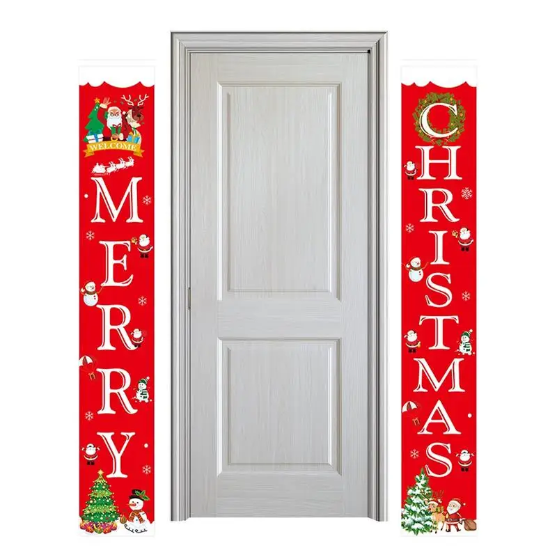 

Рождественский знак для крыльца, Настенный декор, подвеска для крыльца, баннеры, Рождественский дверные украшения баннер из полиэстера, приветственный баннер, флаг спереди