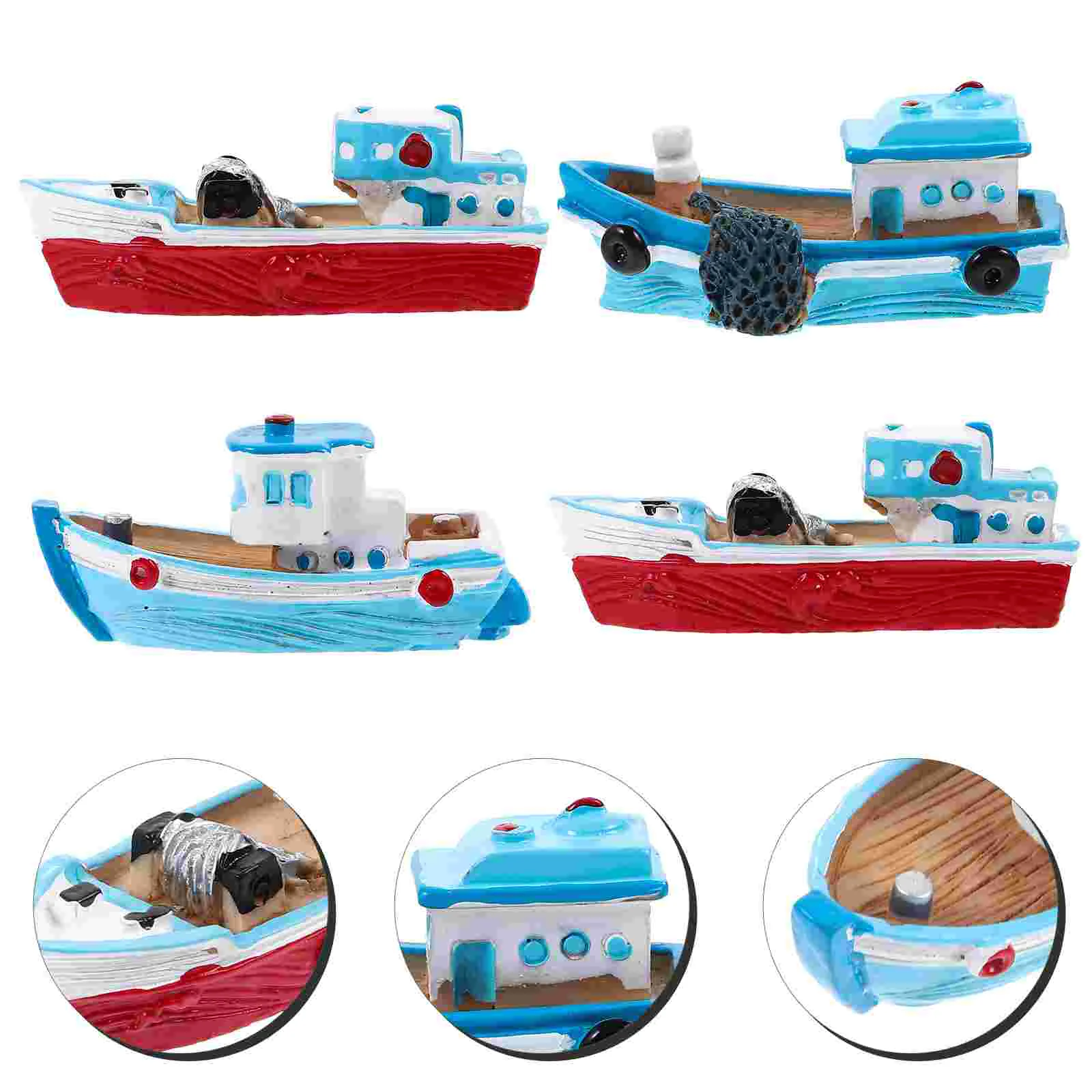 4 Pcs Fishing Boat Ornaments Miniature Beach Decoration Resin Decorations Micro Landscape DIY Dollhouse Model Unique
4 Pcs Fishing Boat Ornaments Miniature Beach Decoration Resin Decorations Micro Landscape DIY Dollhouse Model Unique