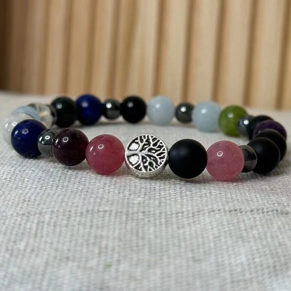 MG2148 New Design 8 MM Chakra Gemstone 6 MM Hematite Bracelet Fashion Womens Tree Of Life Birthstone Jewelry
MG2148 New Design 8 MM Chakra Gemstone 6 MM Hematite Bracelet Fashion Womens Tree Of Life Birthstone Jewelry