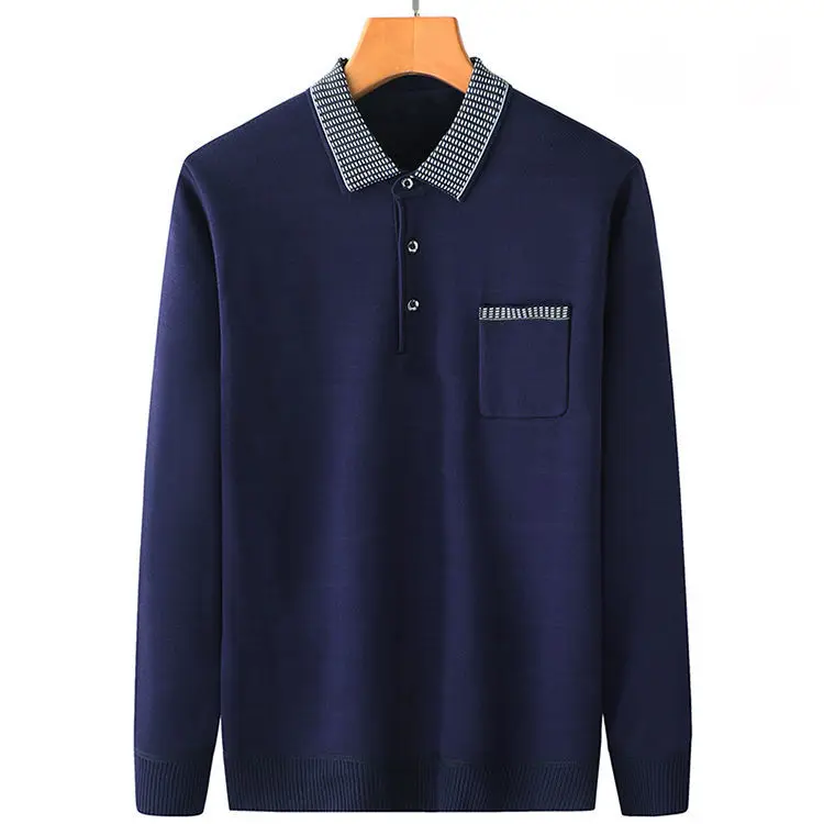 Men's Long-sleeved Polo T-shirt Spring and Autumn Cotton Lapel Bottoming Shirt Loose Casual High-end Men's Top Clothing X48
Men's Long-sleeved Polo T-shirt Spring and Autumn Cotton Lapel Bottoming Shirt Loose Casual High-end Men's Top Clothing X48