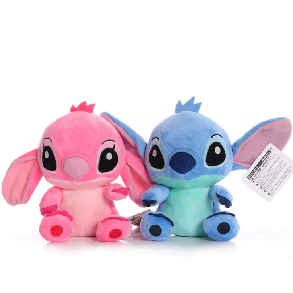 

Disney Cartoon Blue Pink Stitch Plush Dolls Anime Toys Lilo & Stitch Kawaii 20CM Angel Stich Plush Stuffed Toys Gift for Kids