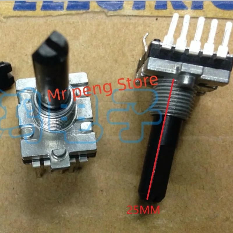 

2pcs EC16 dual coding switch 16 positioning number 16 pulse 5 pin axis length 25mm digital potentiometer