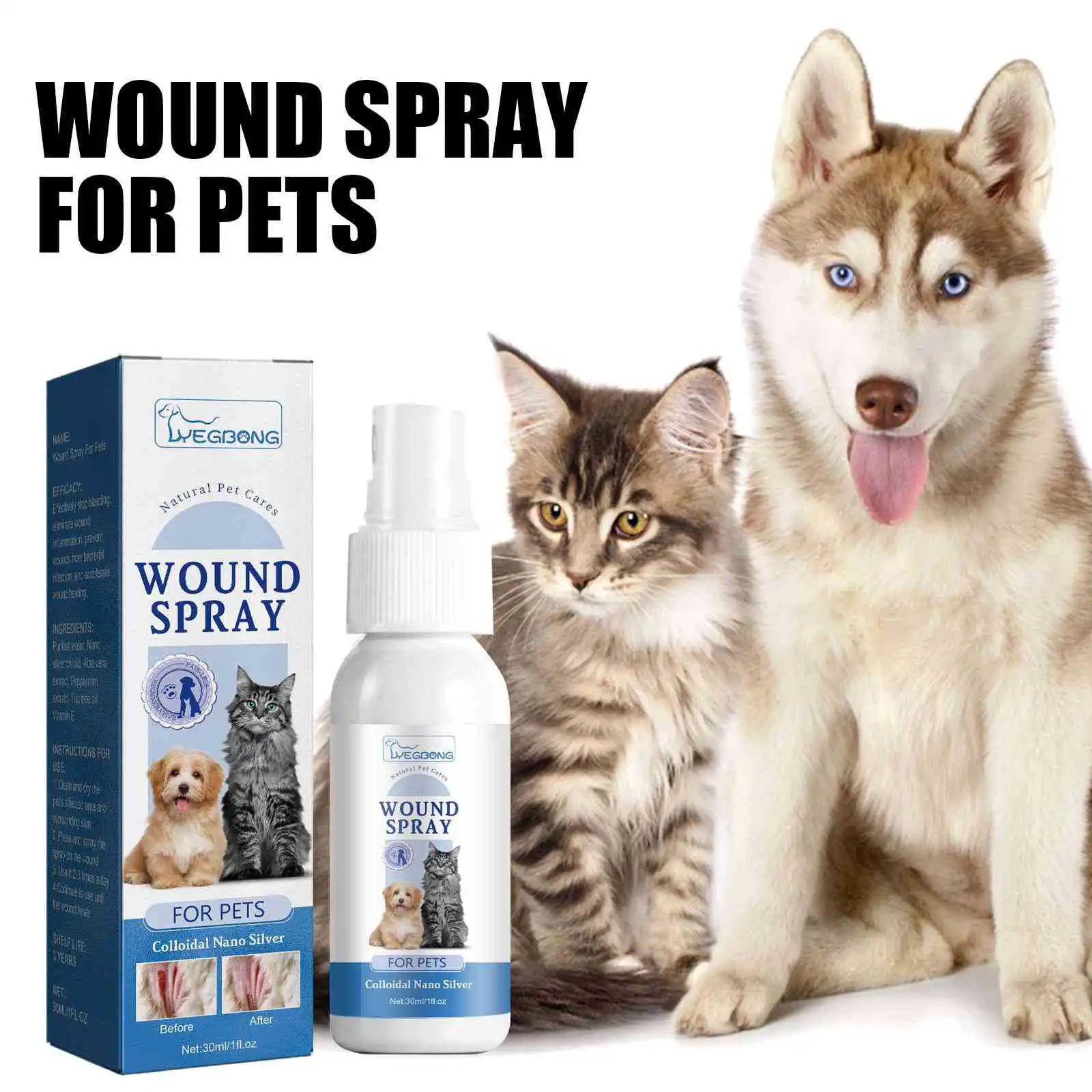 Pet Dog Wound Care Spray To Relieve Itching and Relieve Itching, Pet Skin Care Cat and Dog Skin Wound Care
Pet Dog Wound Care Spray To Relieve Itching and Relieve Itching, Pet Skin Care Cat and Dog Skin Wound Care
