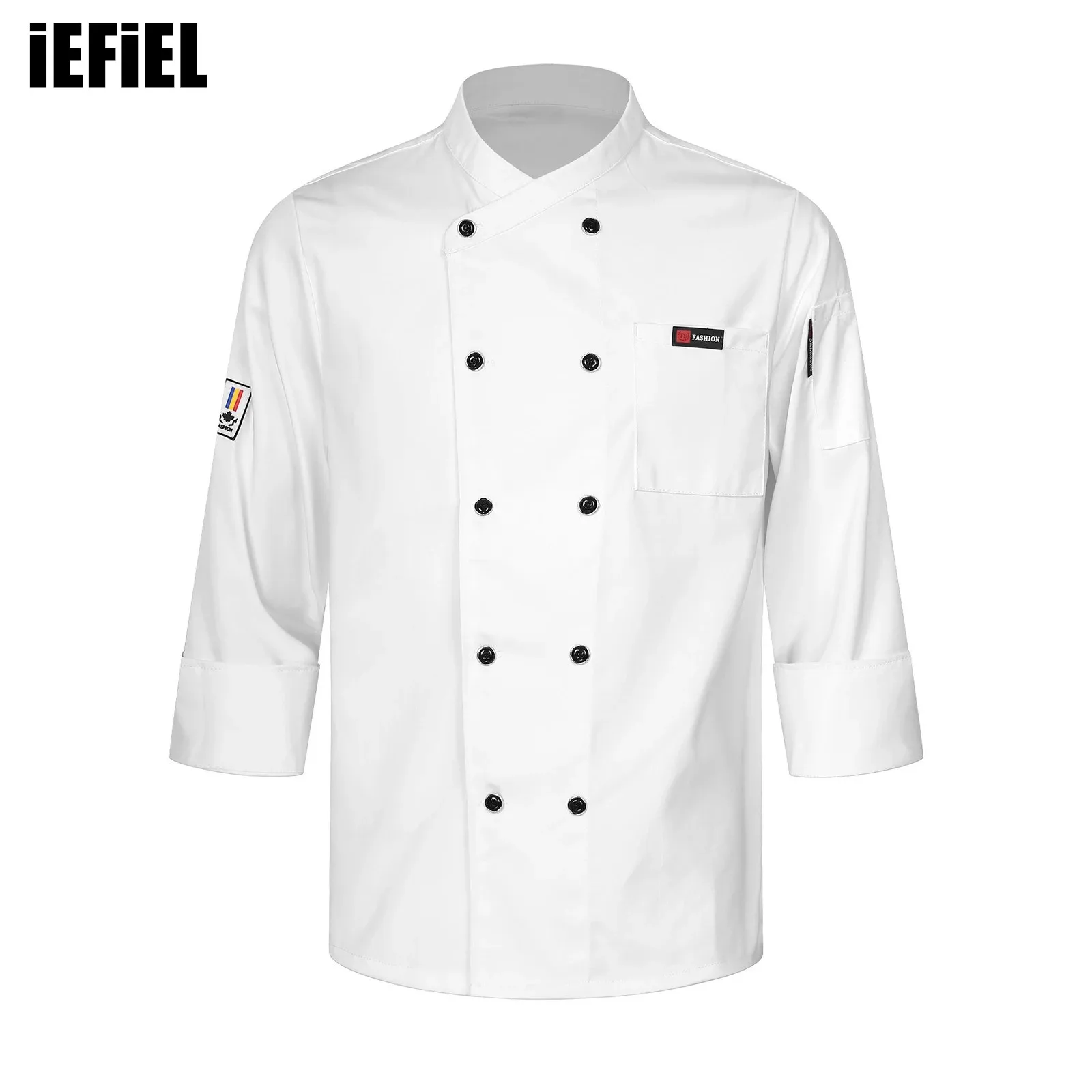 Mens Womens Chef Uniform Unisex Double-Breasted Collar Cook Coat with Pockets for Kitchen Restaurant Hotel Cafe Bakery Canteen 
Mens Womens Chef Uniform Unisex Double-Breasted Collar Cook Coat with Pockets for Kitchen Restaurant Hotel Cafe Bakery Canteen