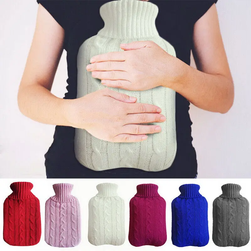 

Hot Water Bag Cover 2L Large Heat Preservation Hot Water Bottle Explosion-proof Knitted Removable Home Warming Supplies