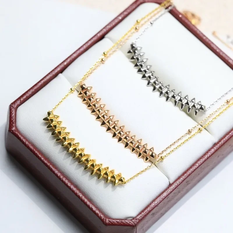 Luxury Brand 925 Sterling Silver Rivet Necklace for Women Personalized Punk Fashion Temperament Party High end Jewelry Gift
Luxury Brand 925 Sterling Silver Rivet Necklace for Women Personalized Punk Fashion Temperament Party High end Jewelry Gift