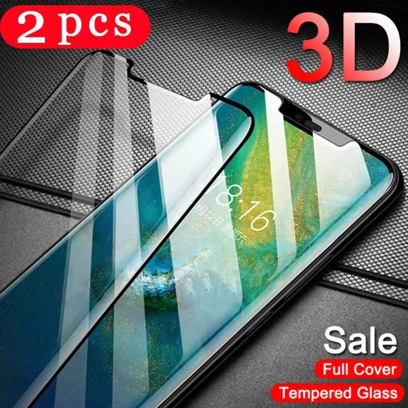 

2Pcs full cover 9h hardness tempered glass for huawei mate 30 20 pro 20X 10 lite 9 screen protectors