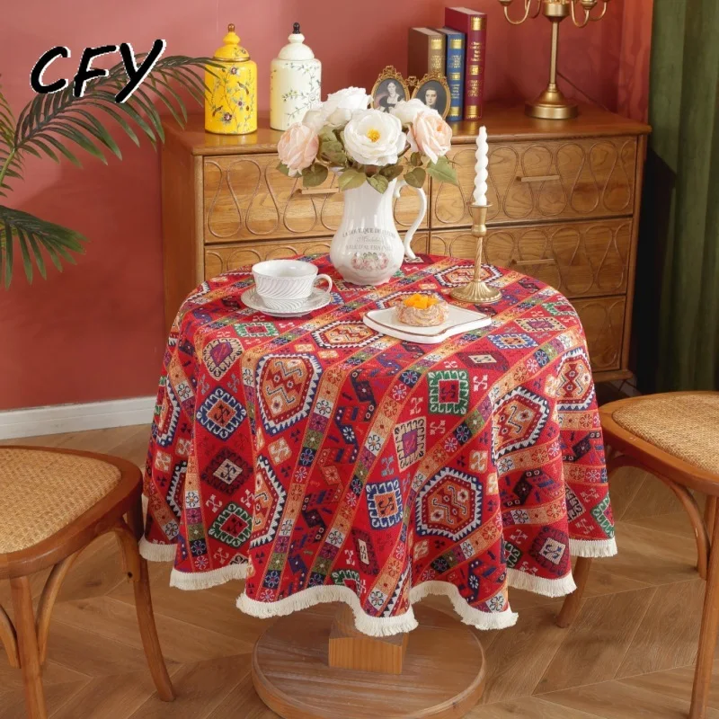 European Classical Red Jacquard Round Tablecloth Pastoral Fresh Table Cover Table Cloth Wedding Celebration Table Decoration
European Classical Red Jacquard Round Tablecloth Pastoral Fresh Table Cover Table Cloth Wedding Celebration Table Decoration