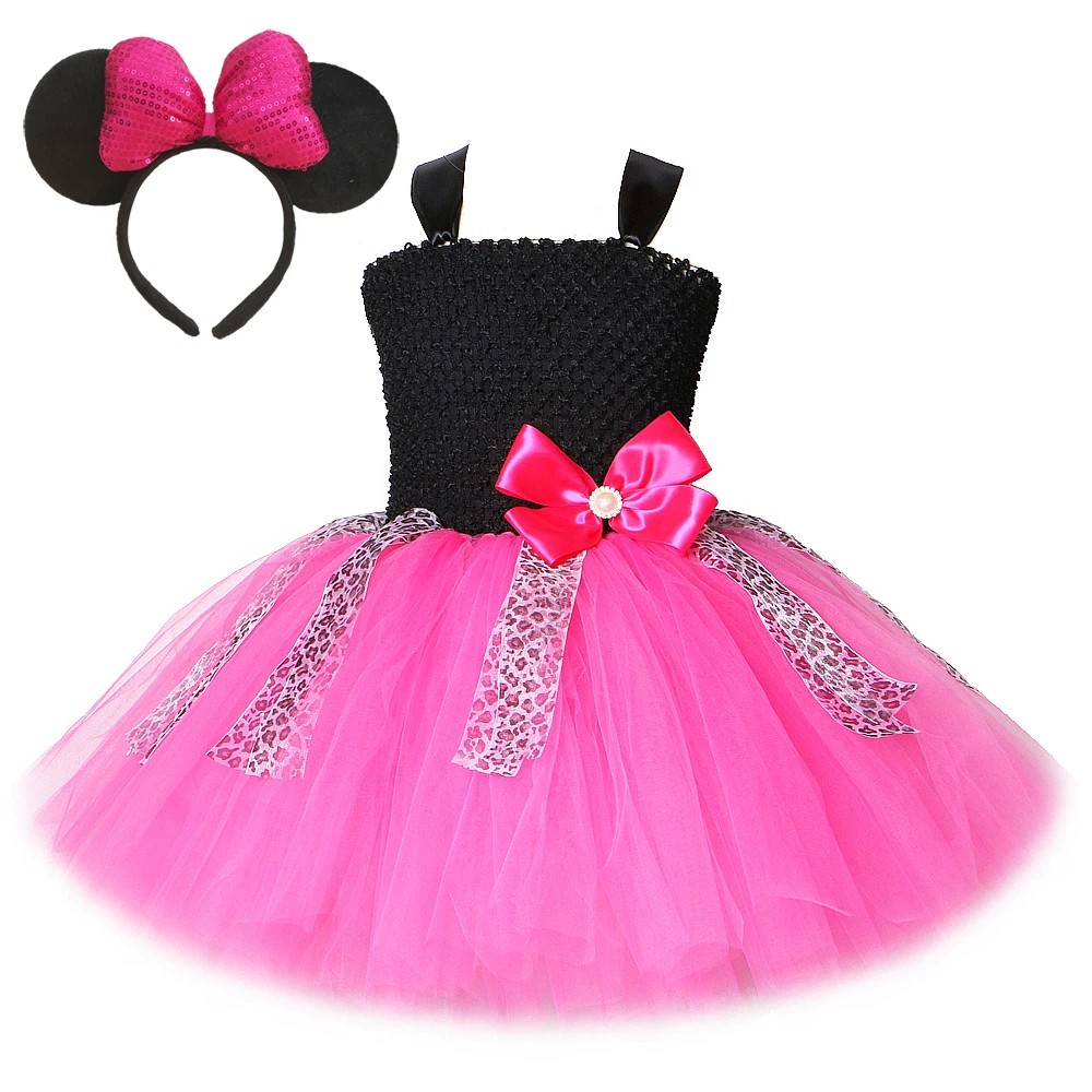 

Hot Pink Minnie Costumes for Baby Girls Birthday Party Dresses for Kids Christmas Fancy Tutu Dress Cartoon Outfit Animal Clothes