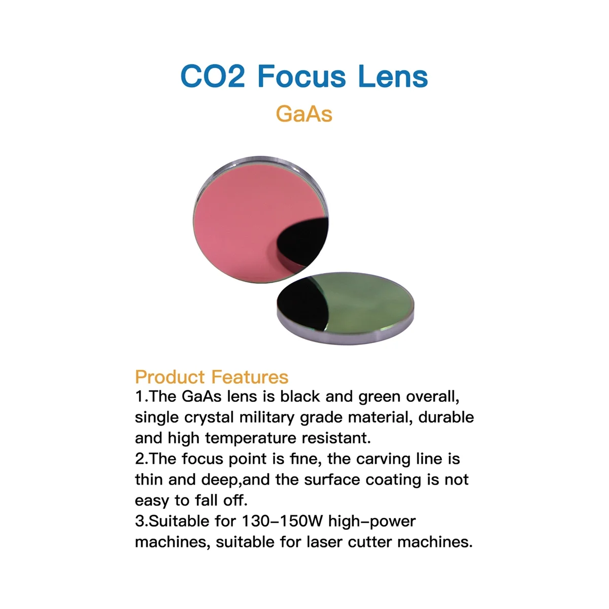 

GaAs Focus Lens Dia.20mm FL 50.8 for CO2 Laser Engraving Cutting Machine