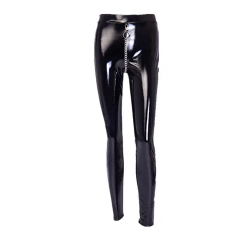 Sexy Party Ropa Para Mujer Fitness PU Leggings Streetwear Women High Waist Pants Women Bright Face Metal Chain Leather Pants
Sexy Party Ropa Para Mujer Fitness PU Leggings Streetwear Women High Waist Pants Women Bright Face Metal Chain Leather Pants