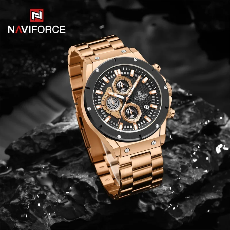 

NAVIFORCE Original Men's Watch Fashion Business Male Multifunction Quartz Wristwatches Waterproof Chronograph Clock Reloj Hombre