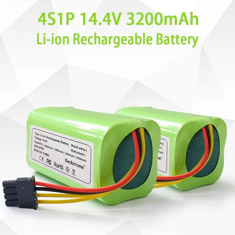 New 4S1P 18650 14.4V 3200mAh Lithium Ion Battery Pack,For Cecotec Conga 1490 1590 Robot Vacuum Cleaner Rechargeable Battery
New 4S1P 18650 14.4V 3200mAh Lithium Ion Battery Pack,For Cecotec Conga 1490 1590 Robot Vacuum Cleaner Rechargeable Battery
