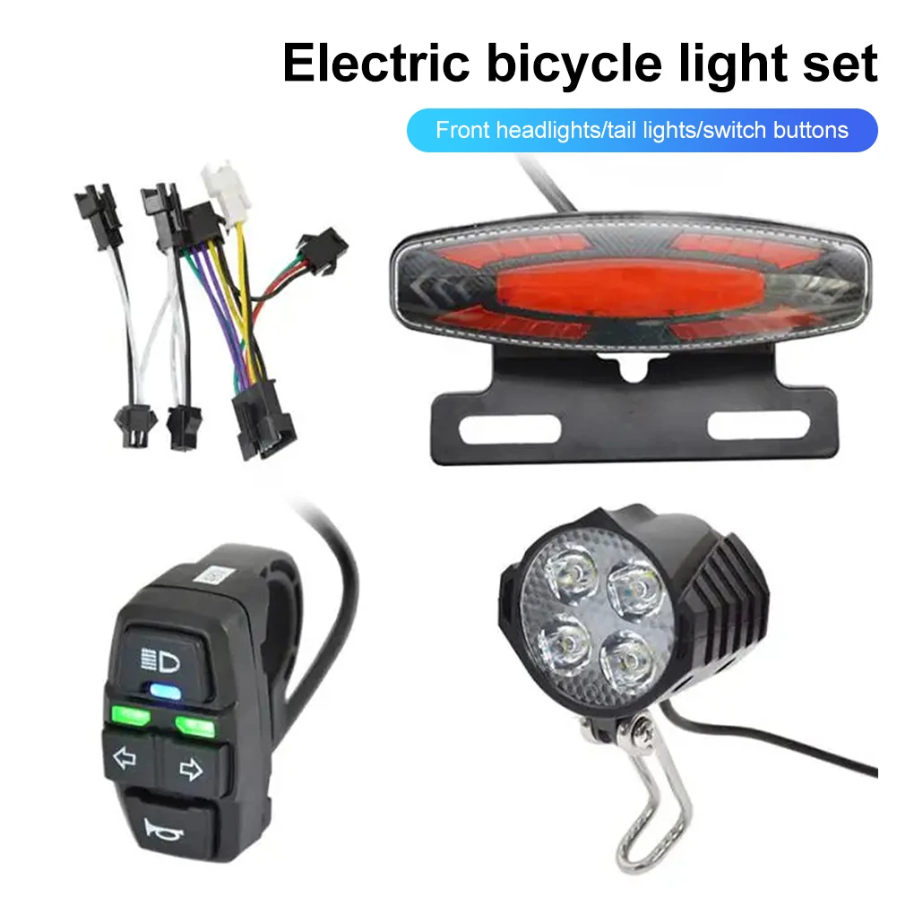 Professional Electric Bike Headlight Taillight 24-48V Head Lamp with Horn Switch Assembly Easy Installation E-Bike Accessories
Professional Electric Bike Headlight Taillight 24-48V Head Lamp with Horn Switch Assembly Easy Installation E-Bike Accessories