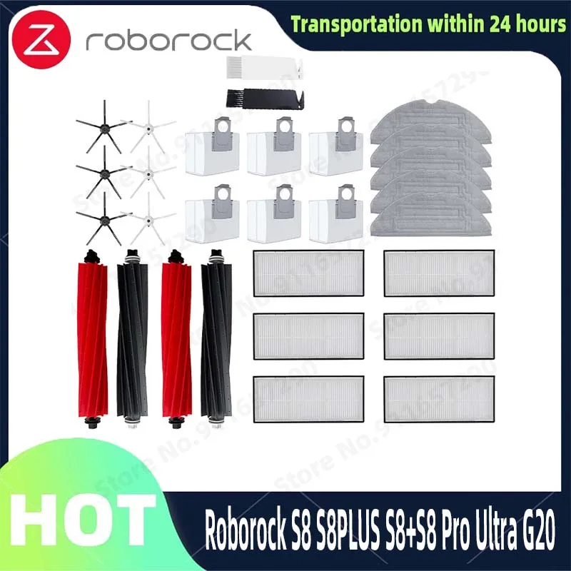 

Robot Vacuum Cleaner Accessories, Main Side Brush, Mop Hepa Filter, Dust Bag for Roborock S8, S8 PLUS, S8 +, S8 Pro, Ultra, G20