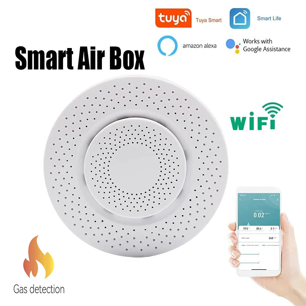 Tuya WIFI Flammable Gas Smoke Alarm CO2 VOC Air Quality Detector Monitor Sensor Home Security Protection Smart Life App Control
Tuya WIFI Flammable Gas Smoke Alarm CO2 VOC Air Quality Detector Monitor Sensor Home Security Protection Smart Life App Control
