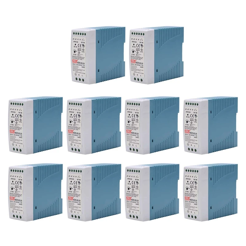New-10X MDR-60 24V 60W Din Rail Power Supply Ac-Dc Driver Voltage Regulator Power Suply 110V 220V
New-10X MDR-60 24V 60W Din Rail Power Supply Ac-Dc Driver Voltage Regulator Power Suply 110V 220V