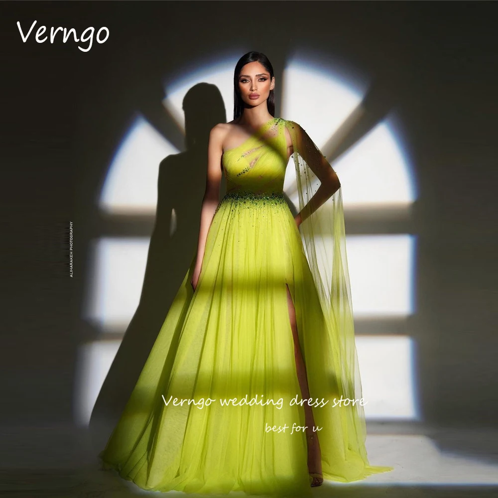 Verngo 2023 Bright Chiffon Prom Dresses Shiny Beads Long Cape Sleeve Split Dubai Arabic Evening Gowns Formal Occasion Dress
Verngo 2023 Bright Chiffon Prom Dresses Shiny Beads Long Cape Sleeve Split Dubai Arabic Evening Gowns Formal Occasion Dress