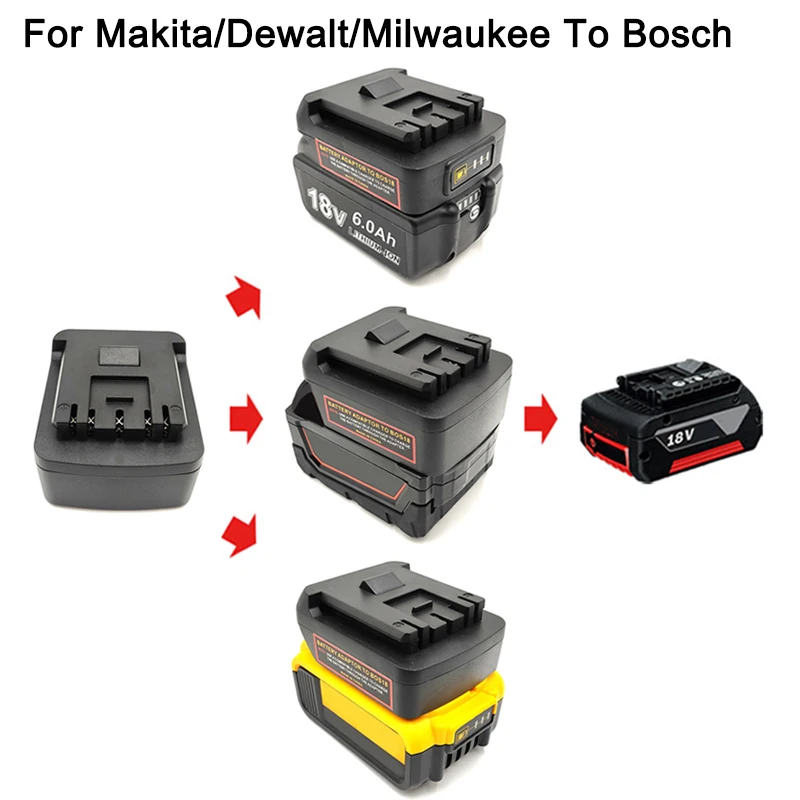 

Преобразователь литий-ионной батареи для Makita/Dewalt/Milwaukee 18 в 20 в литиевую батарею Bosch 18 в, электроинструменты, преобразователь адаптера батареи