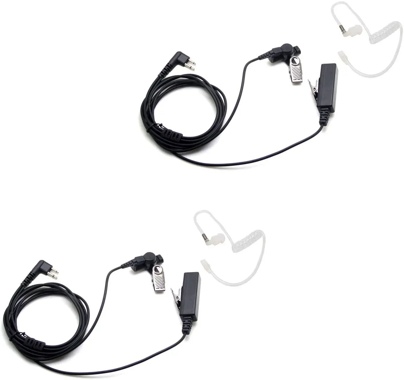 

2 Pin Covert Acoustic Tube Earpiece Headset with Big Mic PTT Compatible for Motorola Walkie Talkie CLS1450 GP3188 Radio(2 Pack)