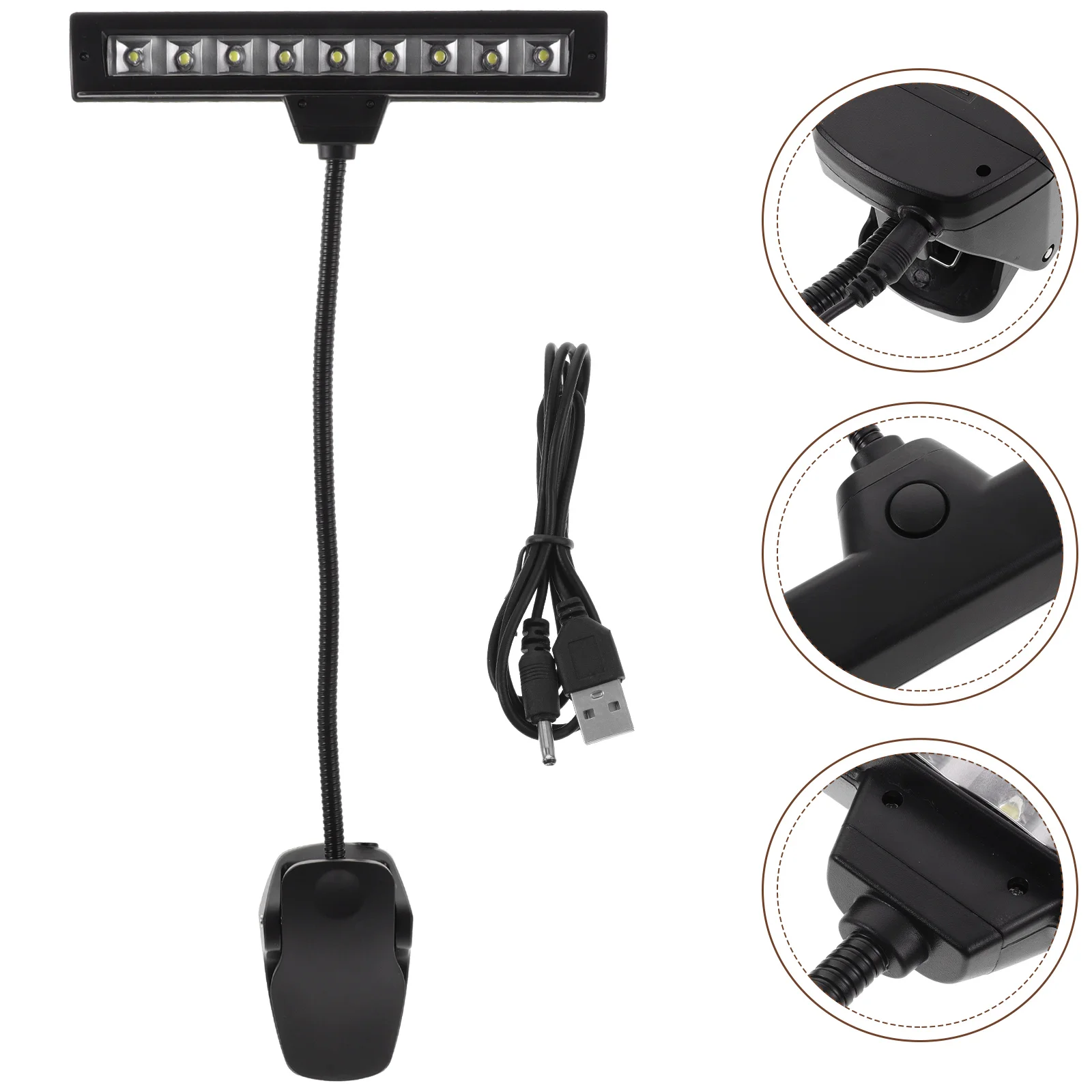 

Music Light Stand Lamp Clip on Piano Desk Lamps 9 LED Orchestra Book Reading Table