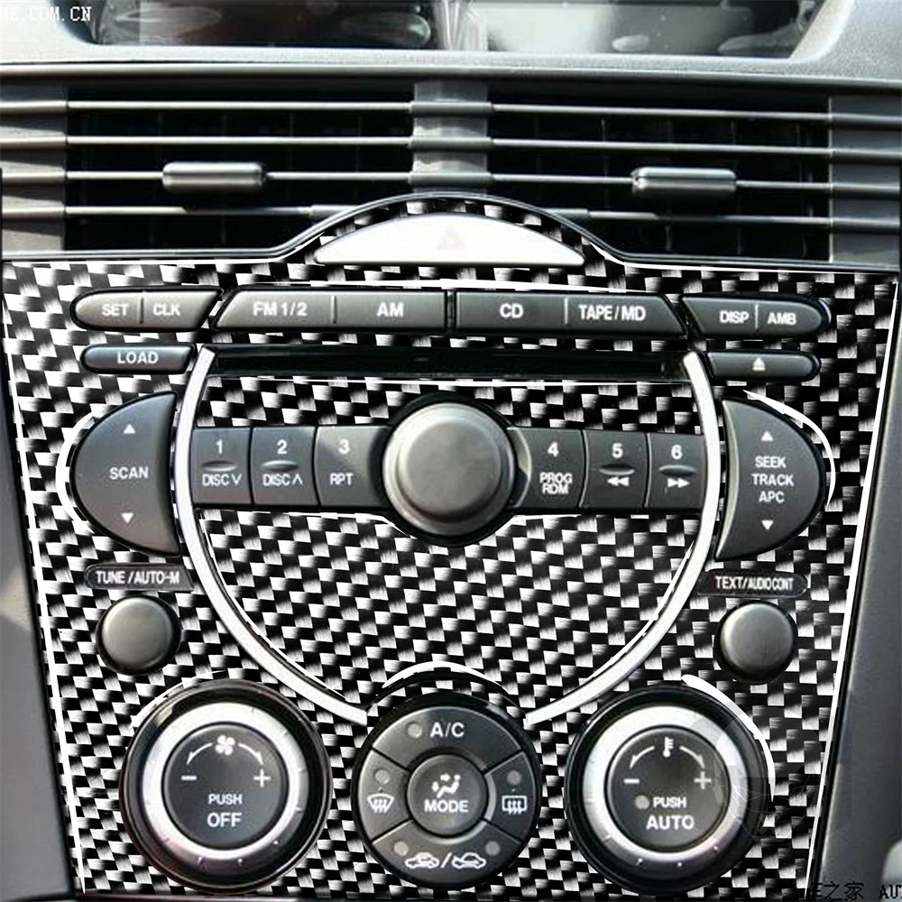 

3Pcs for 04-08 Mazda RX8 Instrument Multimedia Panel Carbon Fiber Trim Sticker