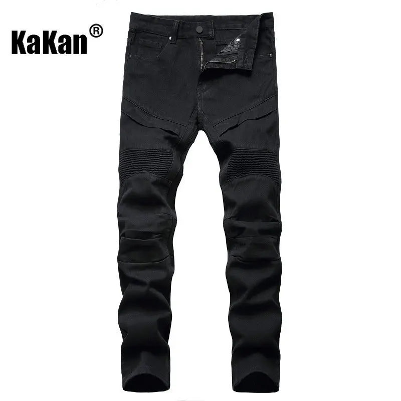 Kakan - European and American original personalized motorcycle slim straight tube men's jeans, white new jeans men's K02-938
Kakan - European and American original personalized motorcycle slim straight tube men's jeans, white new jeans men's K02-938