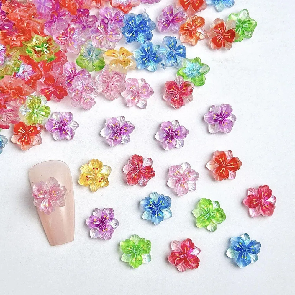 100pcs Mixed Jelly hibiscus&Leopard Lily Flower nail charms 3D Resin Peach blossom five petal flower design DIY Spring nail deco 25 See012777b487414ab13c5a6996b0c7d92