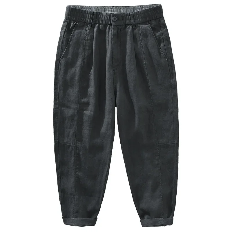 Japanese retro patchwork linen pants for men's summer loose and breathable pure linen cropped pants, trendy straight casual pant
Japanese retro patchwork linen pants for men's summer loose and breathable pure linen cropped pants, trendy straight casual pant