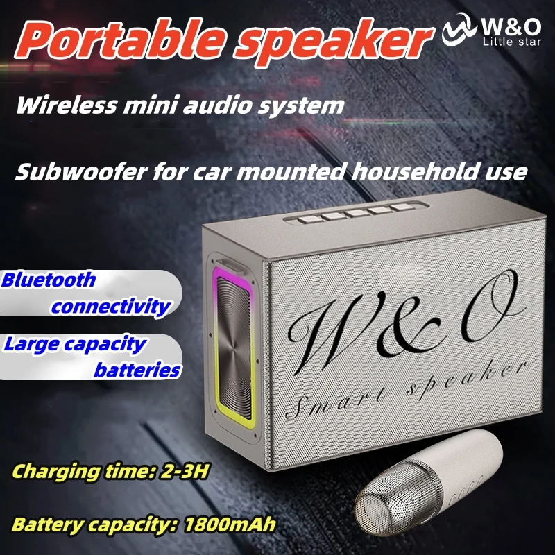 

X1 wireless Bluetooth speaker home karaoke sound card all-in-one machine with microphone outdoor portable KTV singing subwoofer