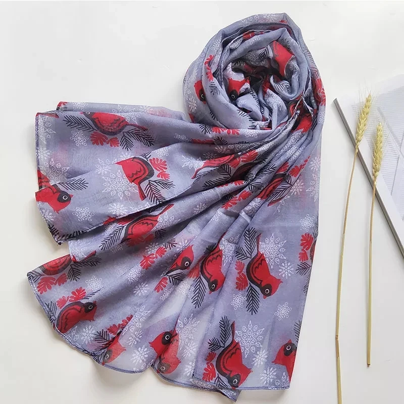 

2022 Newest Women Zebra Flamingo Animal Printed Scarf Cotton Voile Scarf Shawls