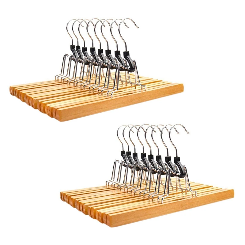 New 16 Piece Wooden Series Slack Hangers Non-Slip Wood Pants Hangers With 360 Degree Rotation Anti-Rust Hook Clip Hangers
New 16 Piece Wooden Series Slack Hangers Non-Slip Wood Pants Hangers With 360 Degree Rotation Anti-Rust Hook Clip Hangers