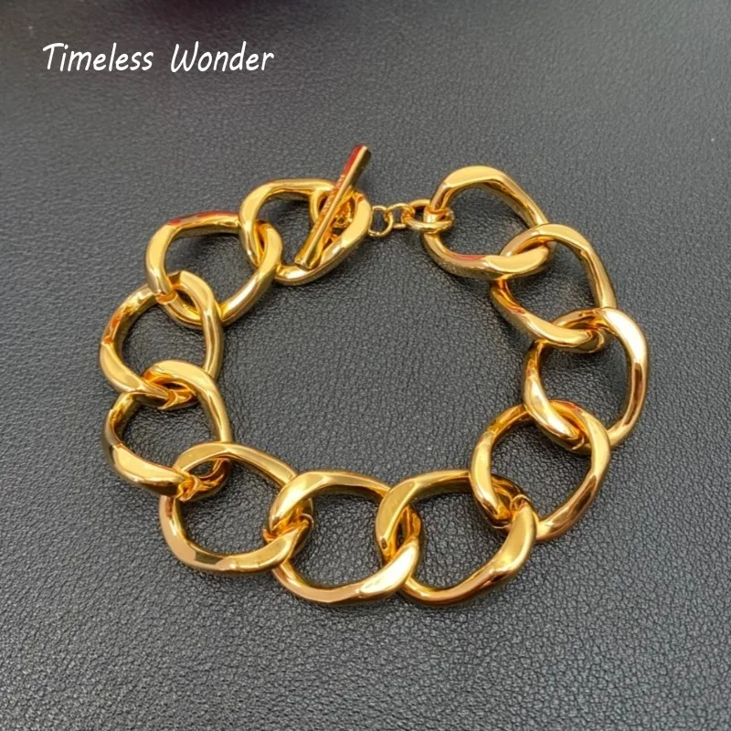 Timeless Wonder Brass Geo Chunky Chain Lined Bracelet for Women Designer Jewelry Punk Goth Runway Luxury Top Trendy Rare 4526
Timeless Wonder Brass Geo Chunky Chain Lined Bracelet for Women Designer Jewelry Punk Goth Runway Luxury Top Trendy Rare 4526