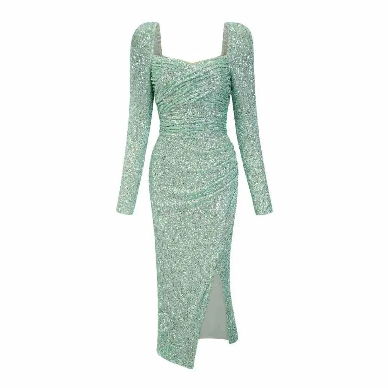 Classic Sequin Gold Plated Dress Skirt Tight Split Long Sleeve Sexy Pleated Party Birthday Wedding Dress Women Clothing
Classic Sequin Gold Plated Dress Skirt Tight Split Long Sleeve Sexy Pleated Party Birthday Wedding Dress Women Clothing
