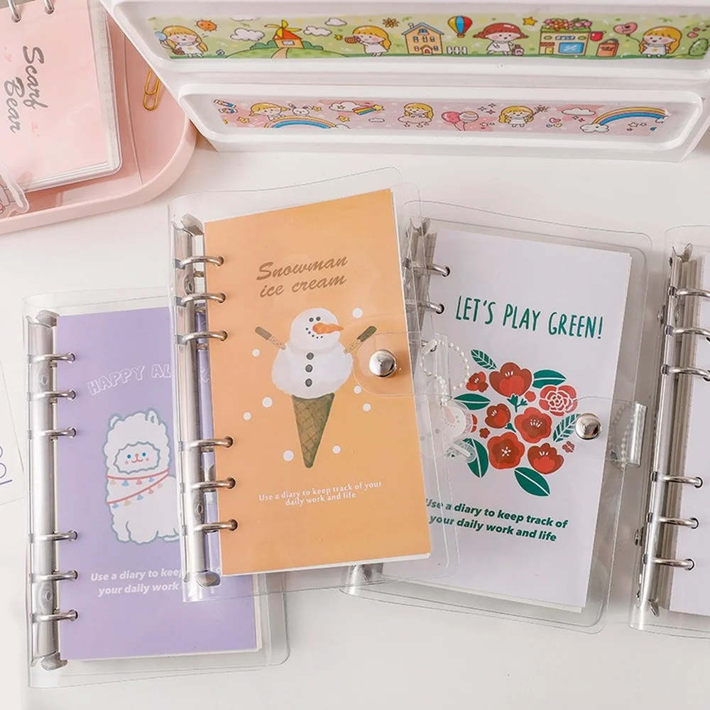 100sheets Cute Bear 6 Rings Binder A6 Notebook Sprial Notepad Gift Sets With Pen Paper Clip Pendant For DIY Scrapbooking DIiary
100sheets Cute Bear 6 Rings Binder A6 Notebook Sprial Notepad Gift Sets With Pen Paper Clip Pendant For DIY Scrapbooking DIiary