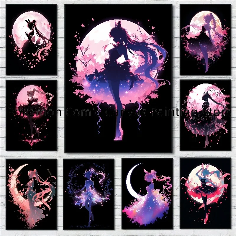 

Aesthetic Room Decor Japan Surrounding Animation Sailor Moon Canvas Stickers and Posters Picture Home Decoration Children's Gift